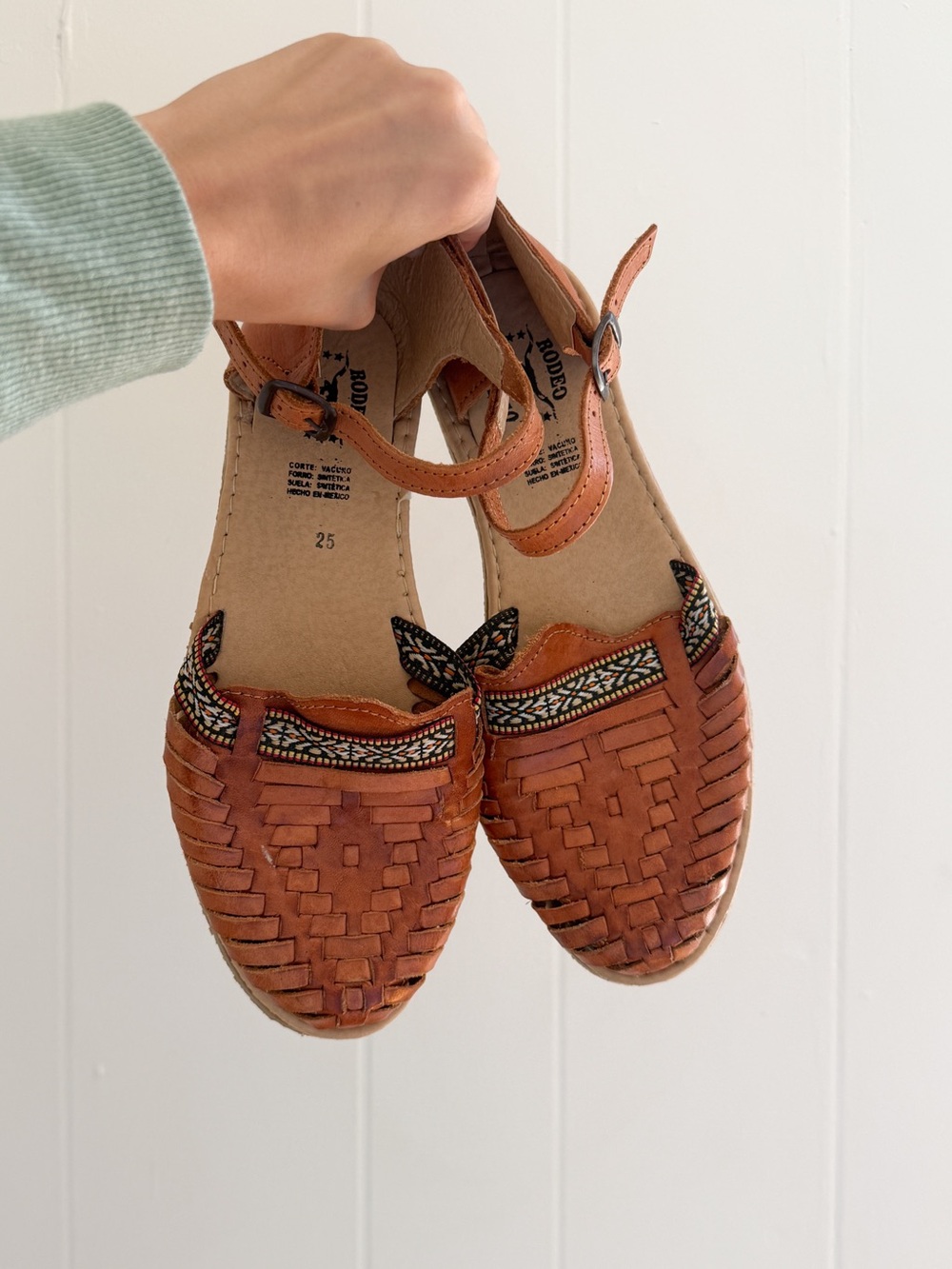 Leather Huarache Sandals - Picture 1 of 4